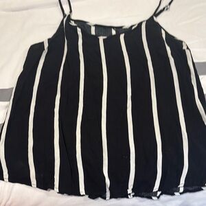 Black and White Striped Women's Top
